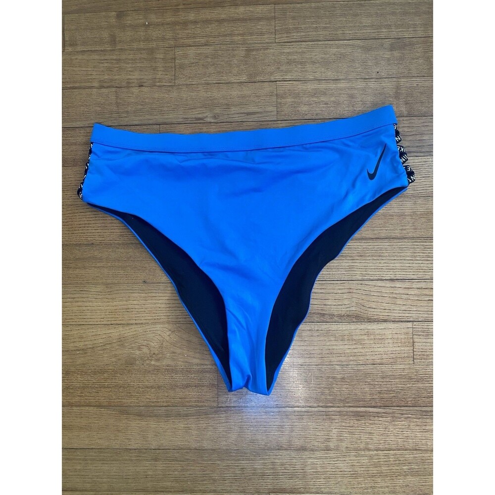 NWOT Nike Women's XL BOTTOM ONLY Bikini Bottom High Waist Blue & Black